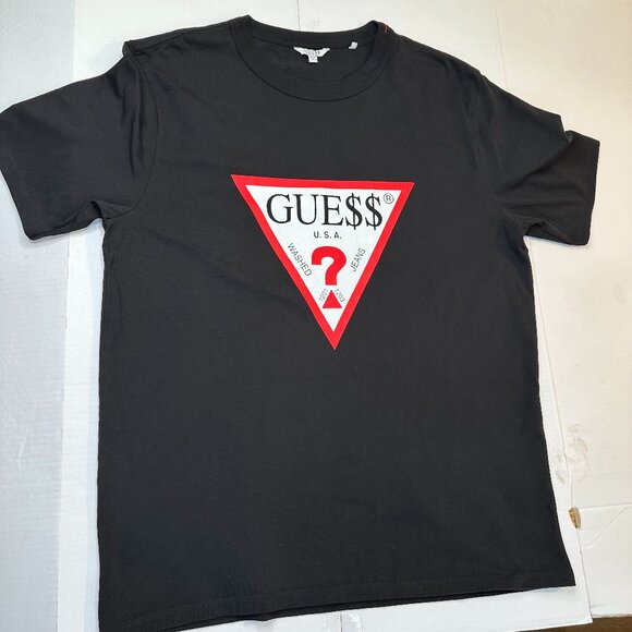 Guess Black Graphic T-Shirt Size Large - Picture 3 of 9